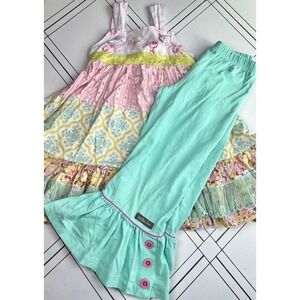 Bundle Matilda Jane Platinum 4/35 Knot Dress Freeze Dance Big Ruffle Aqua Sz 6